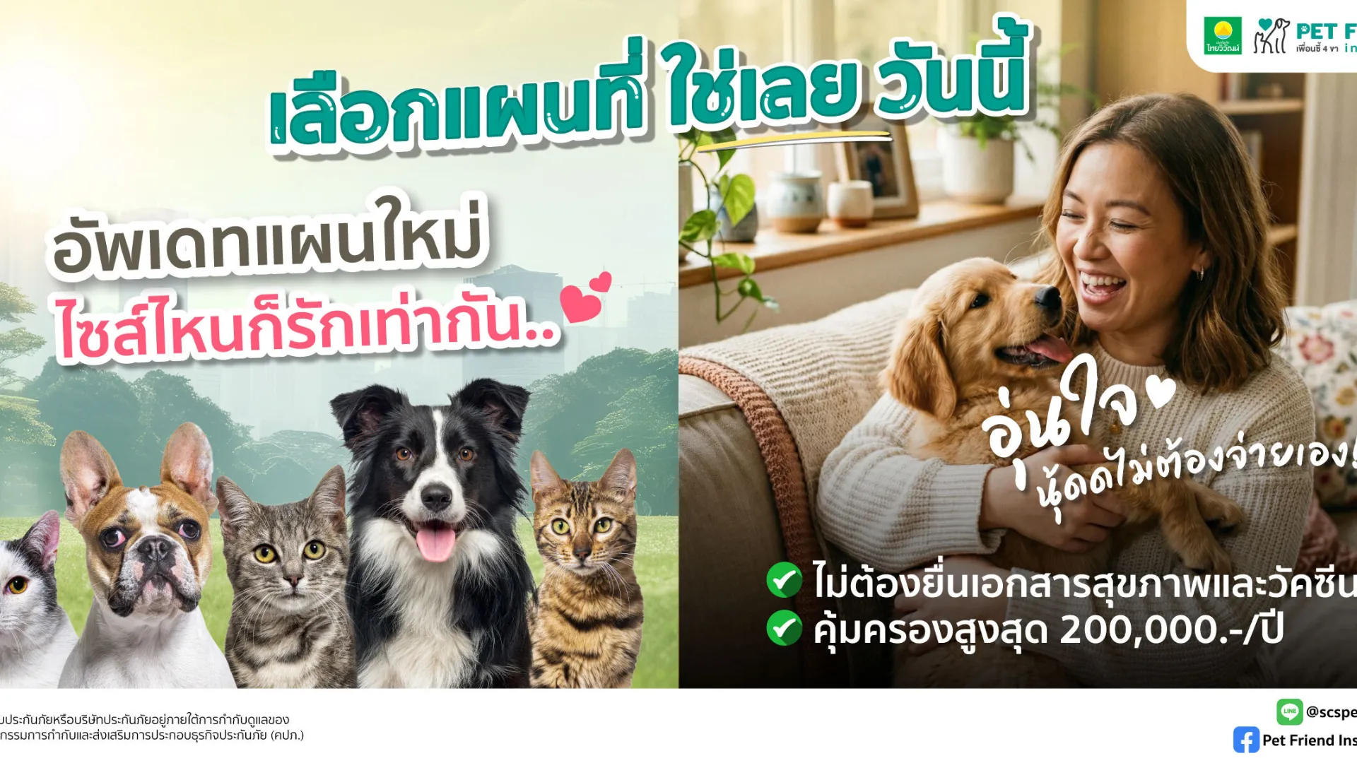 สุนัข&ndash;แมวไซส์ไหนก็สำคัญ เลือกประกันสัตว์เลี้ยงอย่างไรให้เหมาะ
