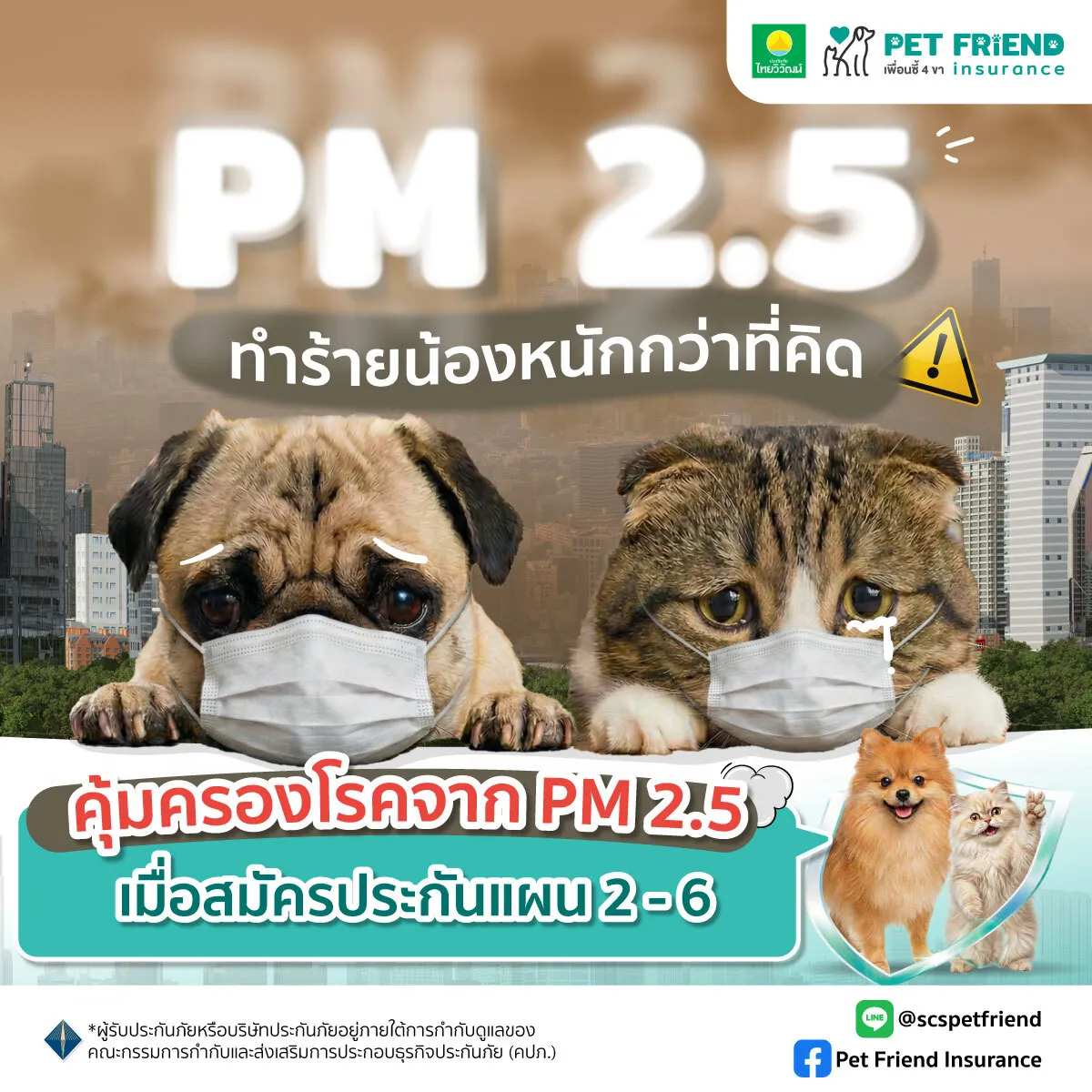 ผลกระทบของฝุ่น PM2.5 ต่อสัตว์เลี้ยง